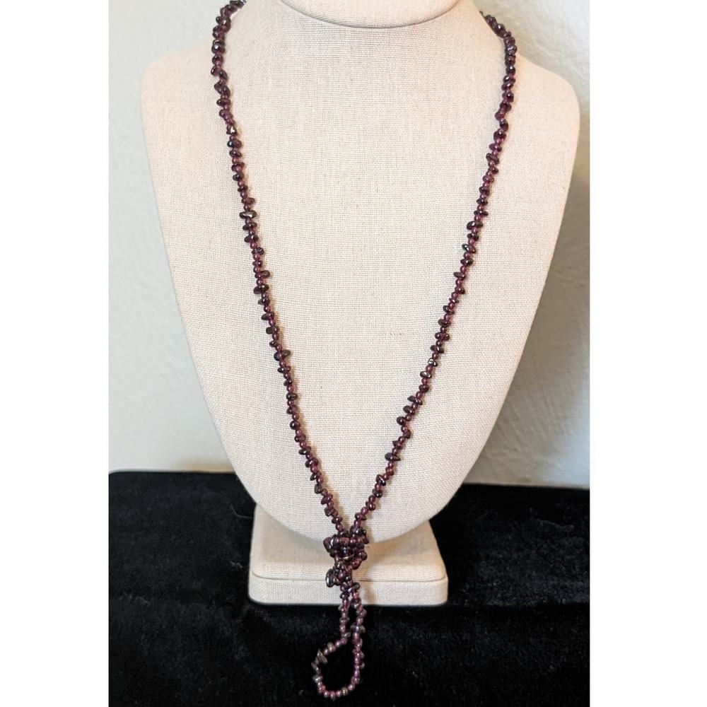 Natural Garnet Chip Bead 34" Necklace